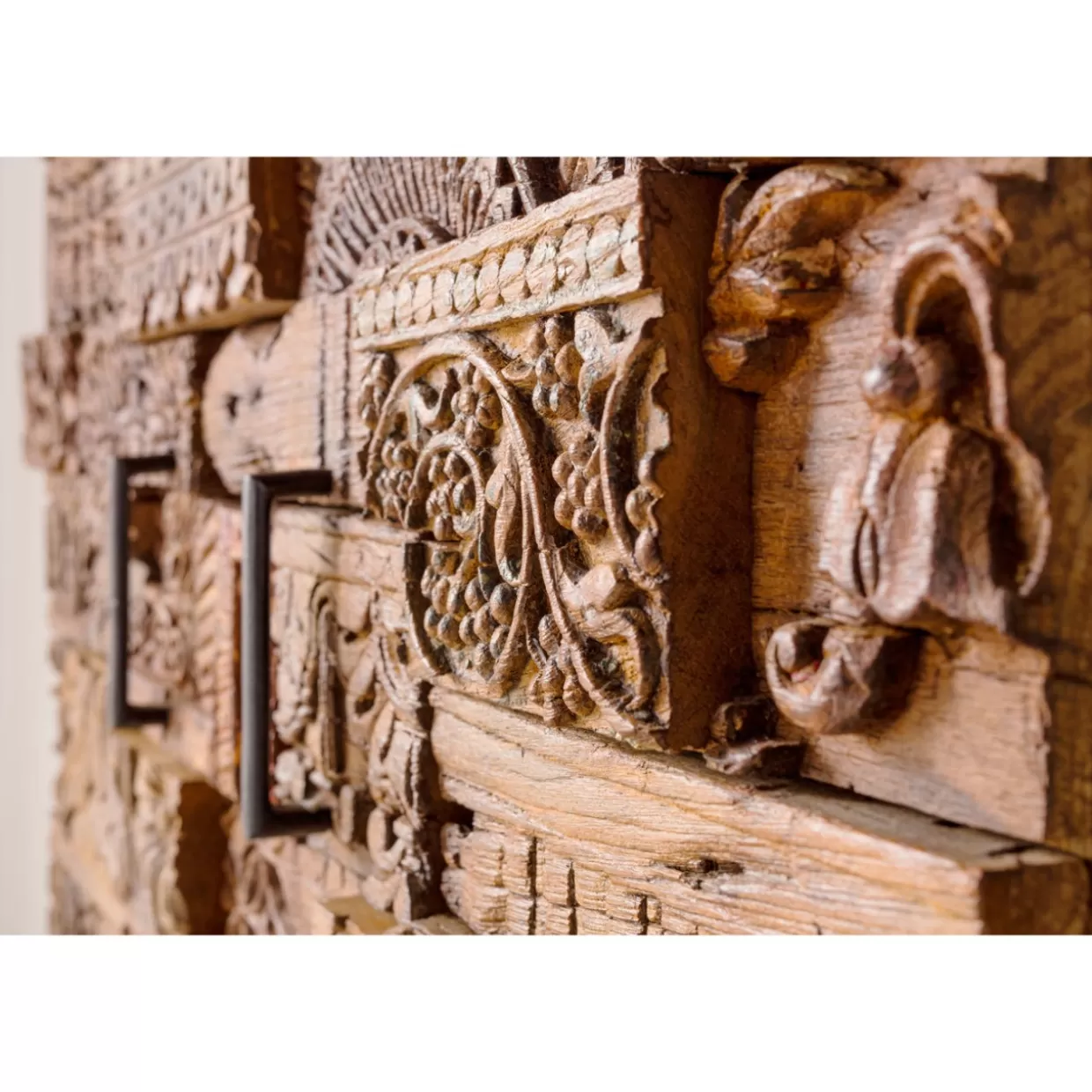 KARE Design - Comò Shanti con Effetto Puzzle Sorpresa e Motivi Naturali | Credenze Creative per Arredamento Zen 

（，