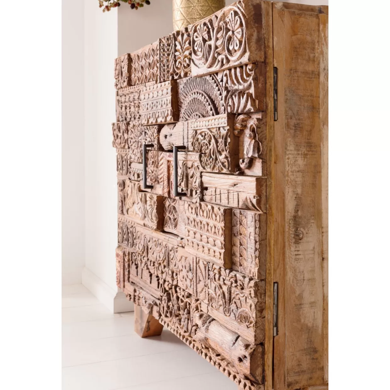 KARE Design - Comò Shanti con Effetto Puzzle Sorpresa e Motivi Naturali | Credenze Creative per Arredamento Zen 

（，