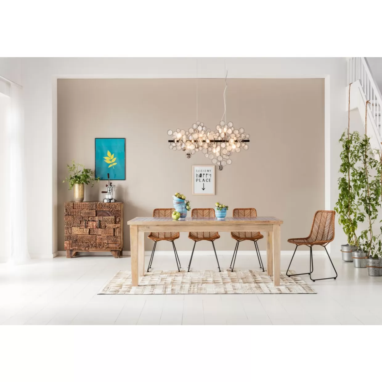 KARE Design - Comò Shanti con Effetto Puzzle Sorpresa e Motivi Naturali | Credenze Creative per Arredamento Zen 

（，