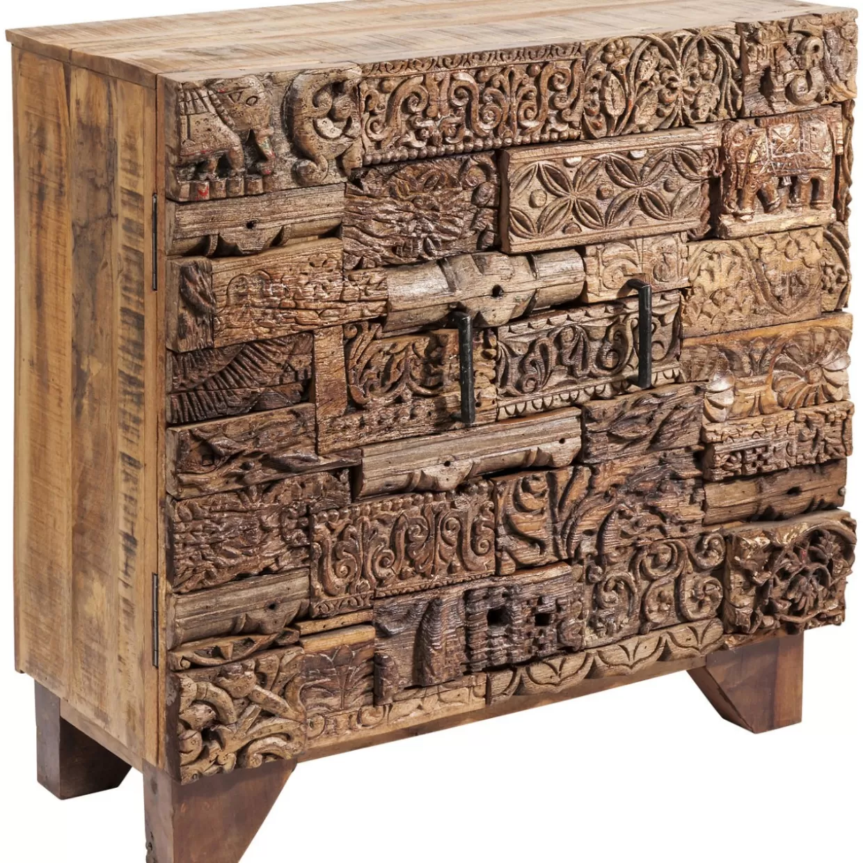 KARE Design - Comò Shanti con Effetto Puzzle Sorpresa e Motivi Naturali | Credenze Creative per Arredamento Zen 

（，