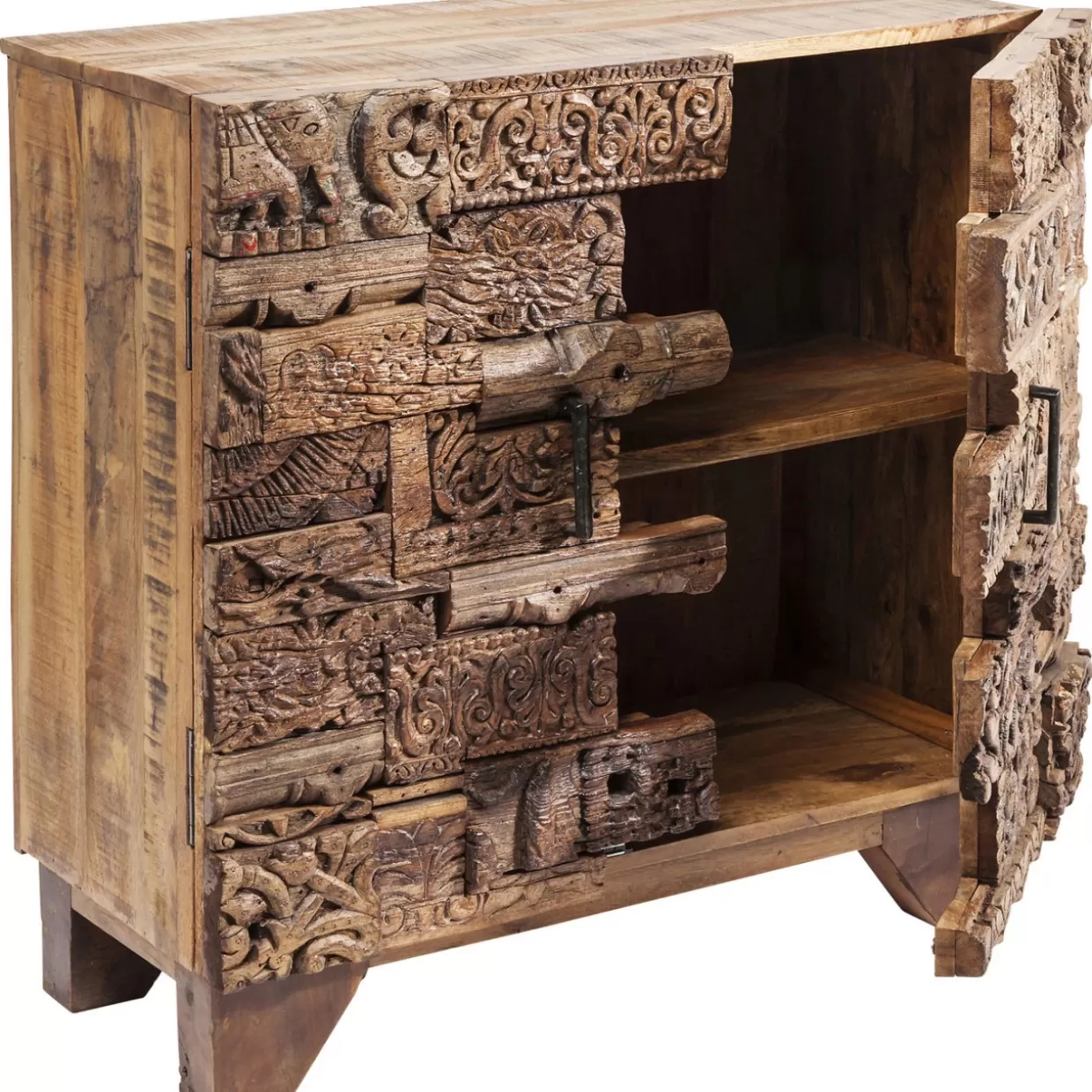 KARE Design - Comò Shanti con Effetto Puzzle Sorpresa e Motivi Naturali | Credenze Creative per Arredamento Zen 

（，