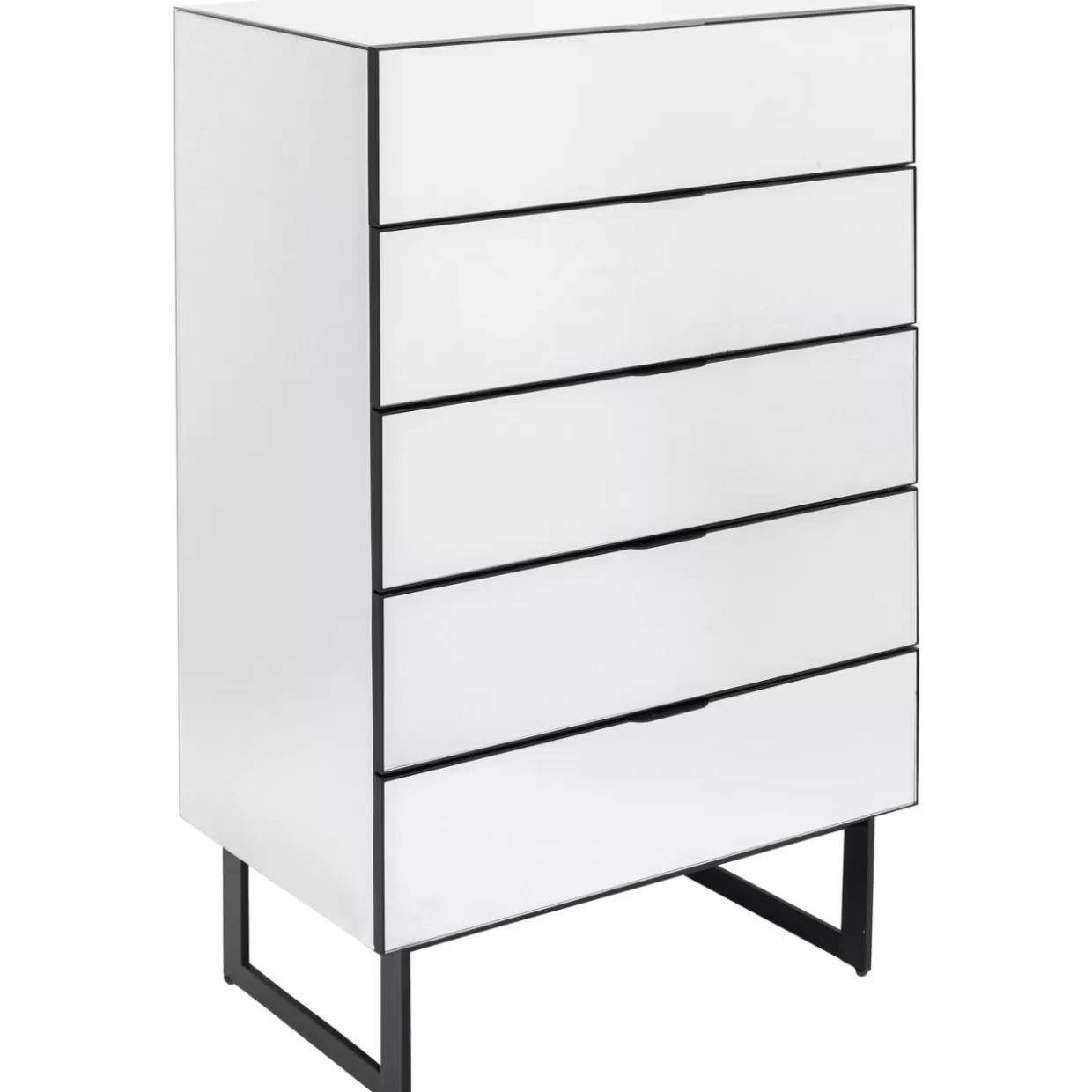 Comò Moderno Soran di KARE Design - 5 Ante in Nero, Dimensioni 65 x 114 cm