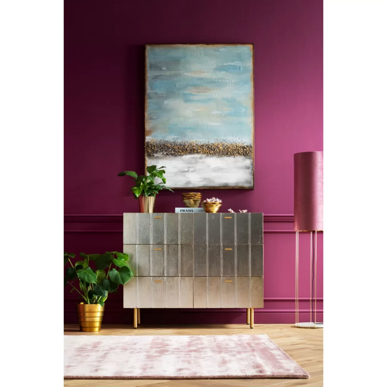 Comò Moderno KARE Design Linea Venezia 106 - Credenza Elegante con Cassetti per Soggiorno o Camera da Letto, Arredamento Contemporaneo con Finiture Lucide