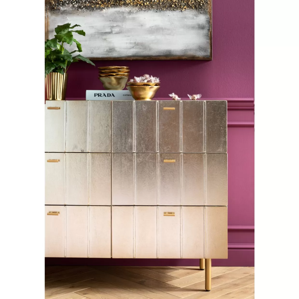 Comò Moderno KARE Design Linea Venezia 106 - Credenza Elegante con Cassetti per Soggiorno o Camera da Letto, Arredamento Contemporaneo con Finiture Lucide