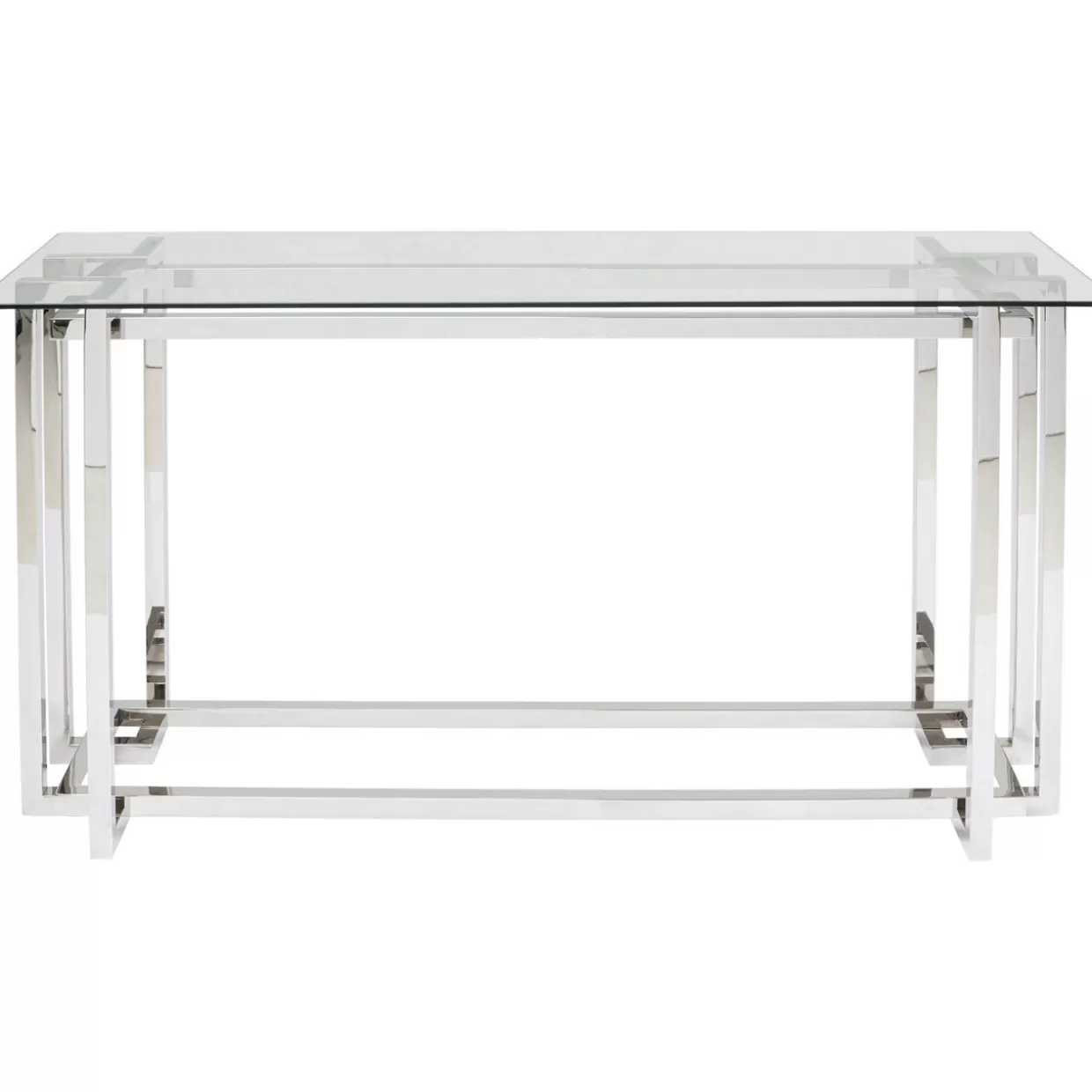 Consolle Clara design moderno in argento - Credenza multifunzione 145x76 cm KARE 

（：