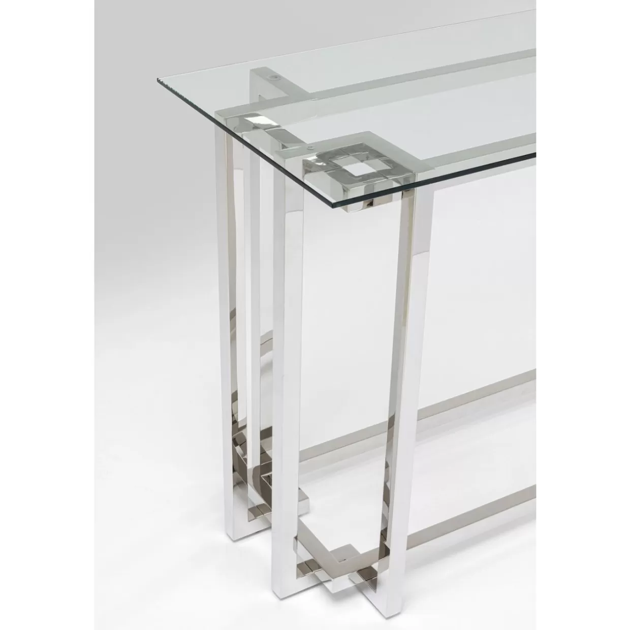 Consolle Clara design moderno in argento - Credenza multifunzione 145x76 cm KARE 

（：