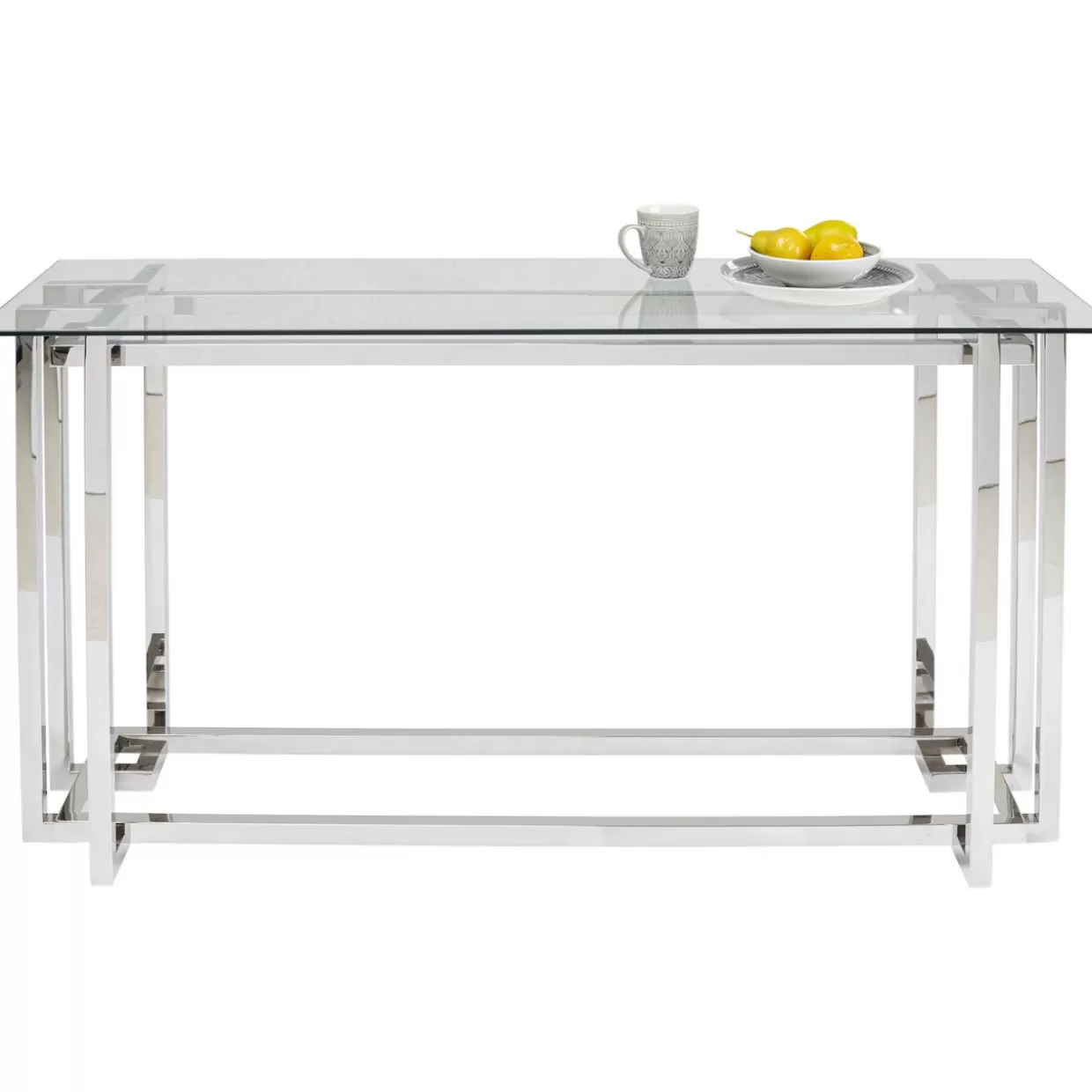 Consolle Clara design moderno in argento - Credenza multifunzione 145x76 cm KARE 

（：