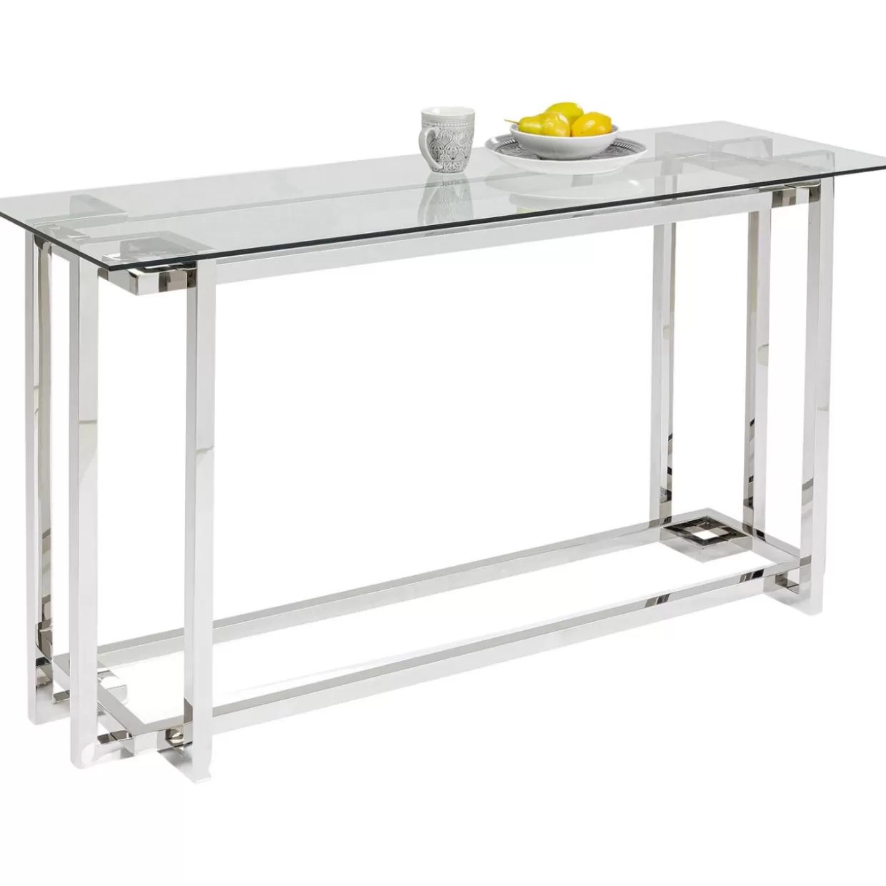Consolle Clara design moderno in argento - Credenza multifunzione 145x76 cm KARE 

（：