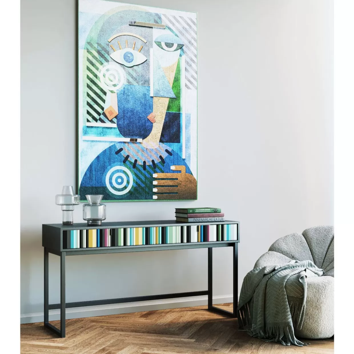 Consolle Concertina Colorata - Mobile Elegante con Design Moderno 136x40 cm - KARE Collezioni per Soggiorno