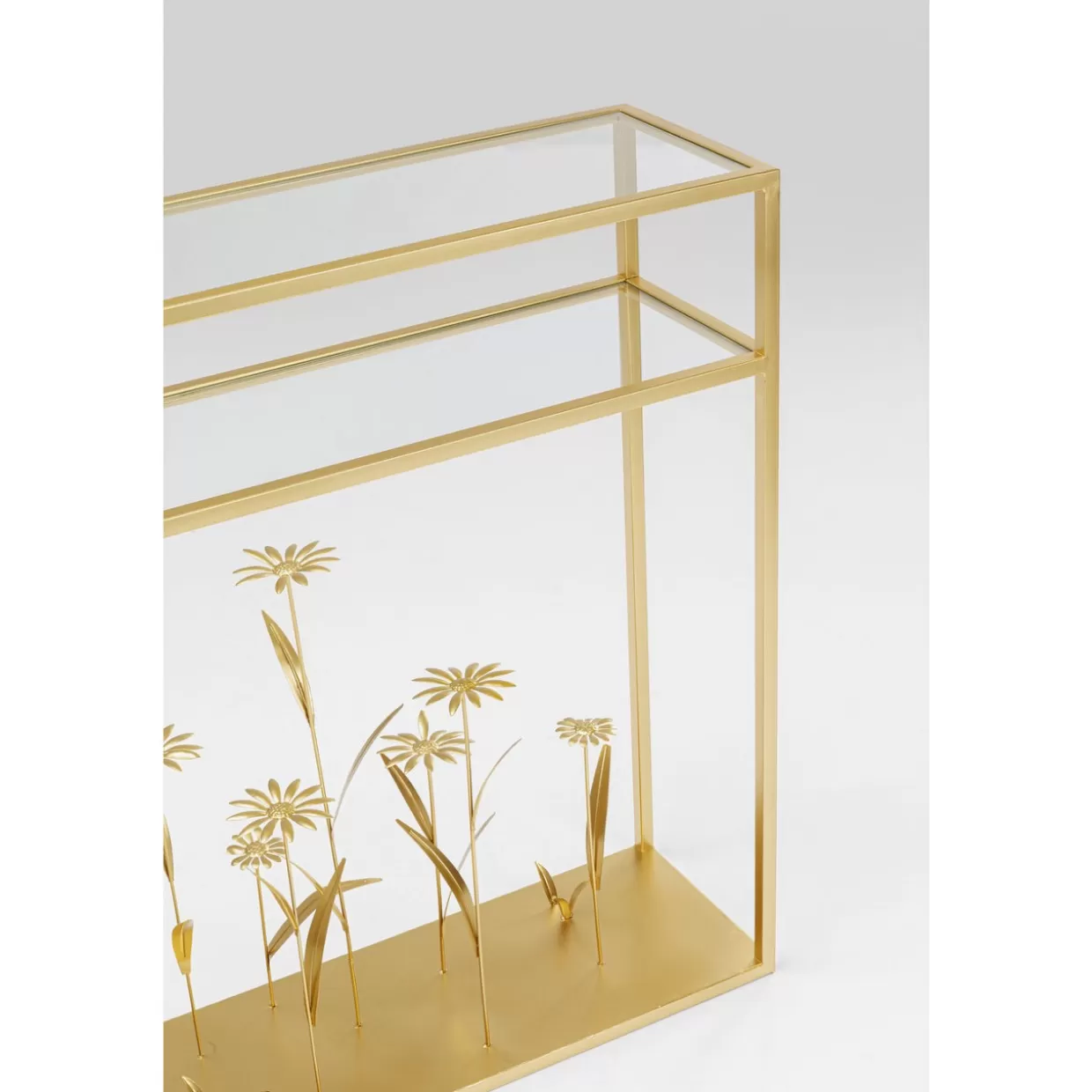KARE Design - Elegante Mobile Comò e Credenza con Motivo Prato Fiorito e Rifiniture Oro | Modello 100 cm