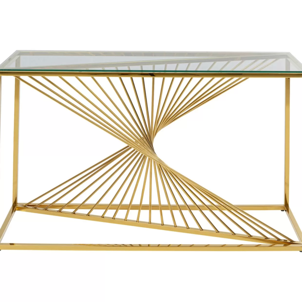 KARE Design - Comò e Credenze Stile Contemporaneo con Console Laser Oro 120x40 cm 

(：，