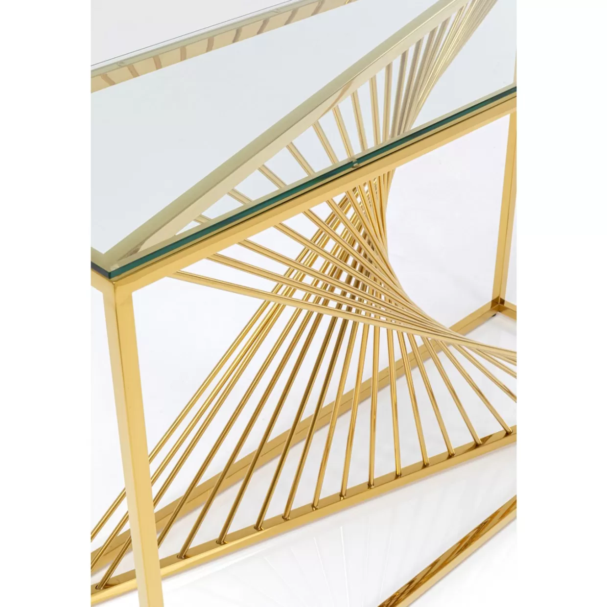KARE Design - Comò e Credenze Stile Contemporaneo con Console Laser Oro 120x40 cm 

(：，