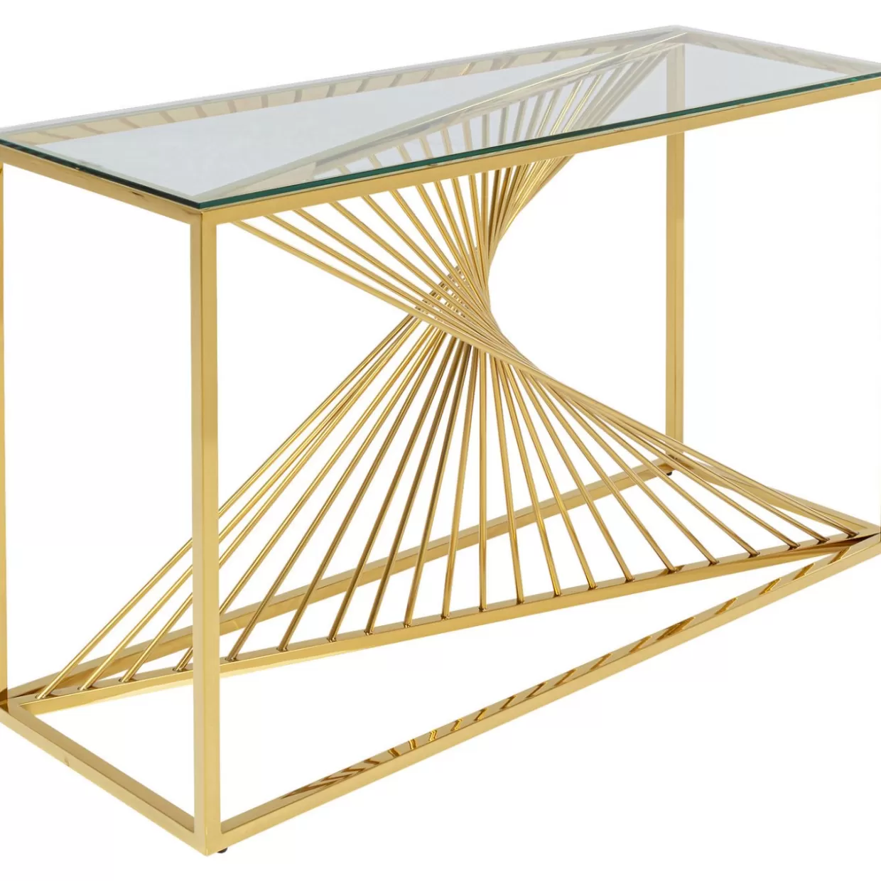 KARE Design - Comò e Credenze Stile Contemporaneo con Console Laser Oro 120x40 cm 

(：，