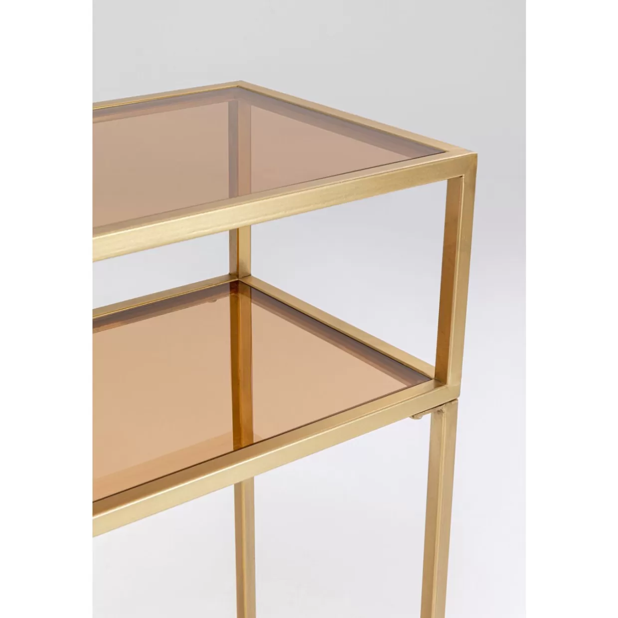 Credenza Design KARE con dettagli oro - Consolle loft moderna 85 x 80 cm per salotto elegante