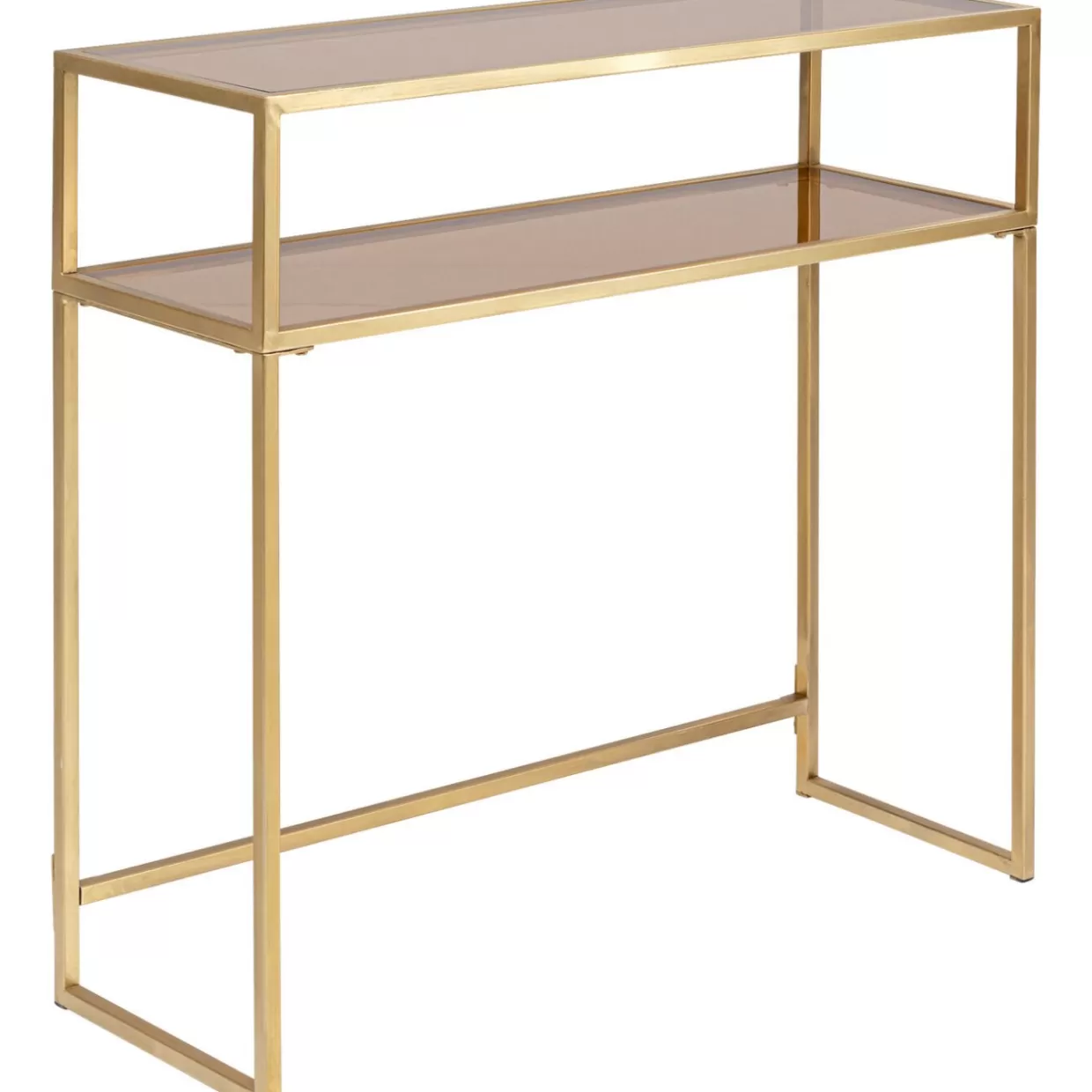 Credenza Design KARE con dettagli oro - Consolle loft moderna 85 x 80 cm per salotto elegante