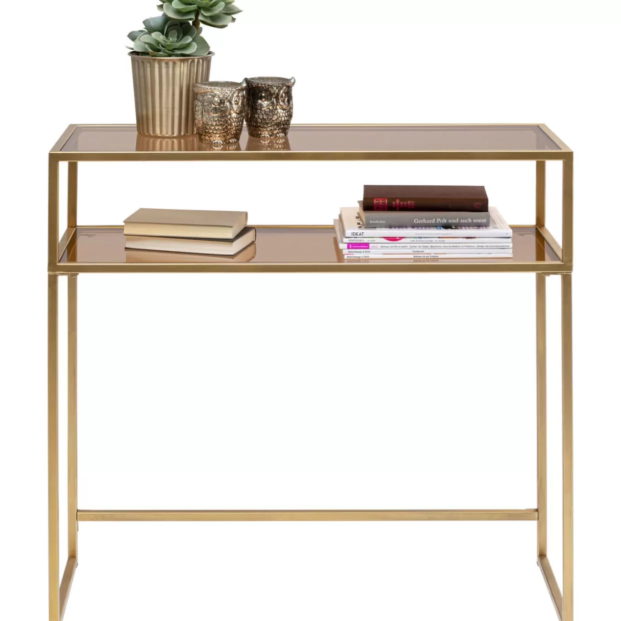 Credenza Design KARE con dettagli oro - Consolle loft moderna 85 x 80 cm per salotto elegante
