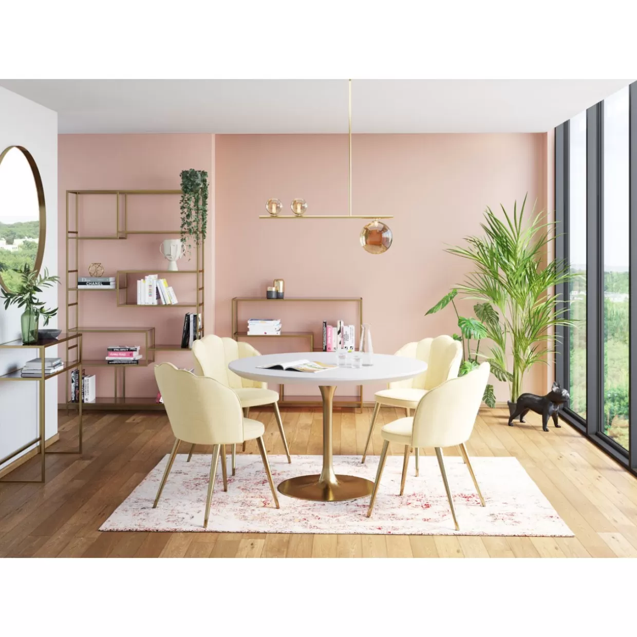 Credenza Design KARE con dettagli oro - Consolle loft moderna 85 x 80 cm per salotto elegante