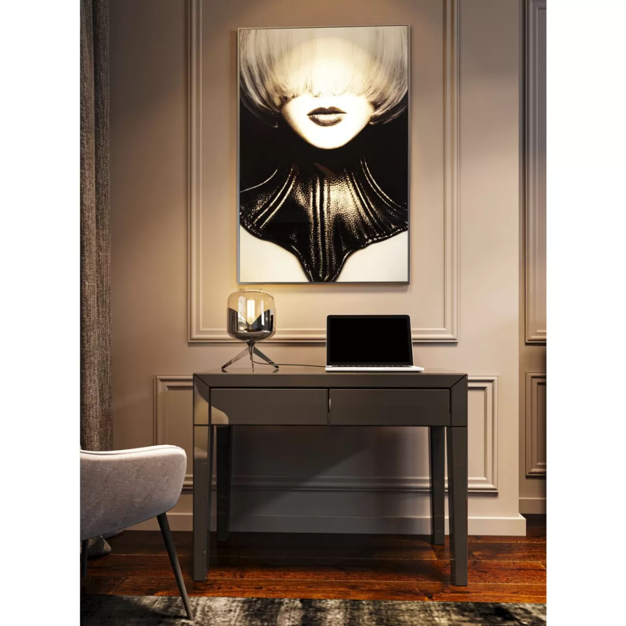 Design KARE - Comò e Credenze Moderni con Console Push di Lusso in Tonalità Grigio Elegante