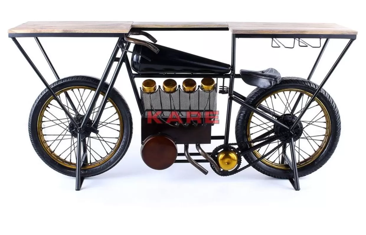 KARE Design - Comò e Credenze Moderni con Consolle Linea Motociclismo in Finitura Nera Lucida