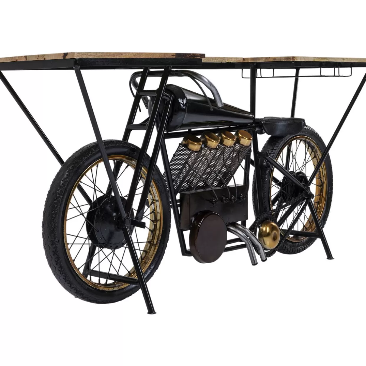 KARE Design - Comò e Credenze Moderni con Consolle Linea Motociclismo in Finitura Nera Lucida