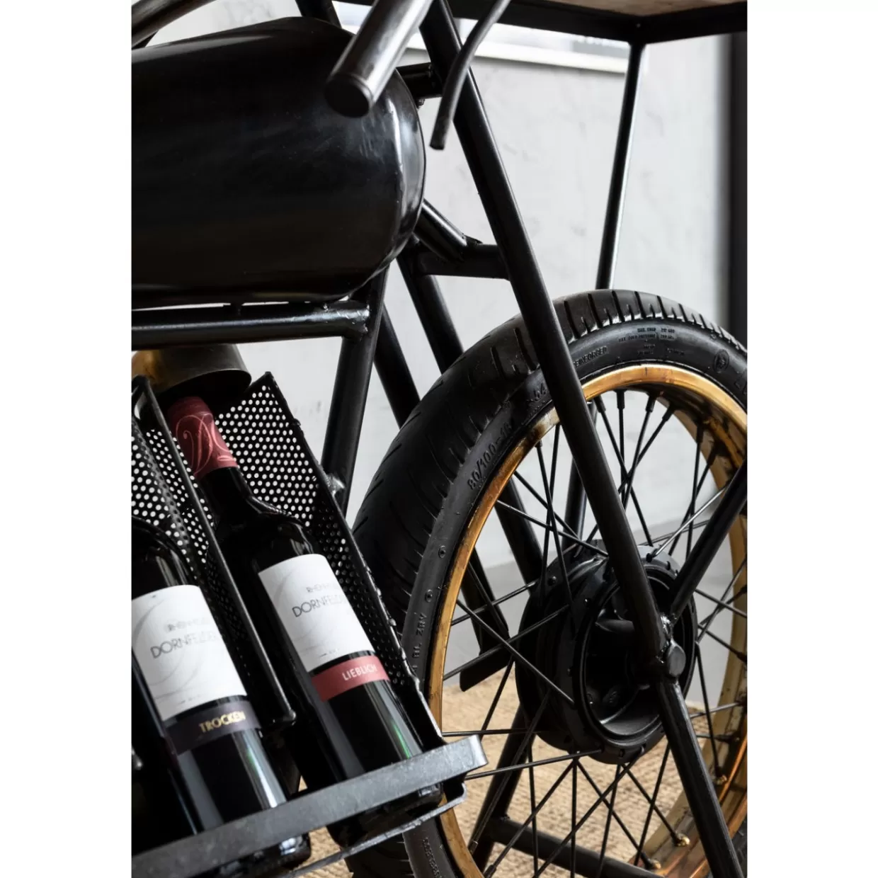 KARE Design - Comò e Credenze Moderni con Consolle Linea Motociclismo in Finitura Nera Lucida