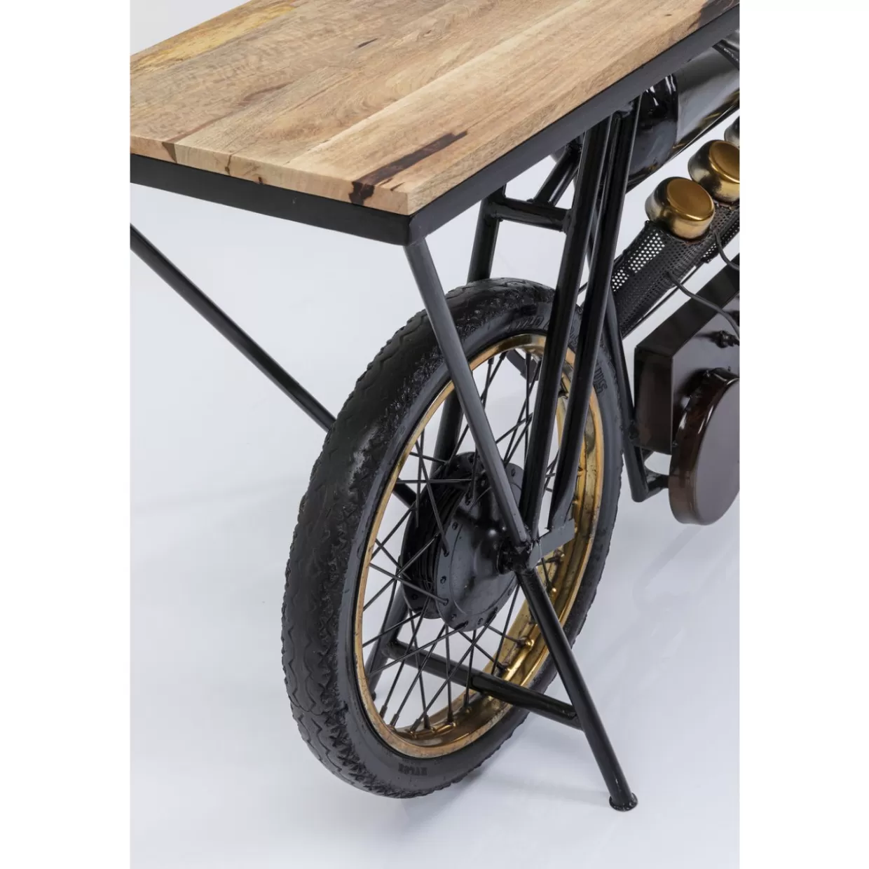KARE Design - Comò e Credenze Moderni con Consolle Linea Motociclismo in Finitura Nera Lucida
