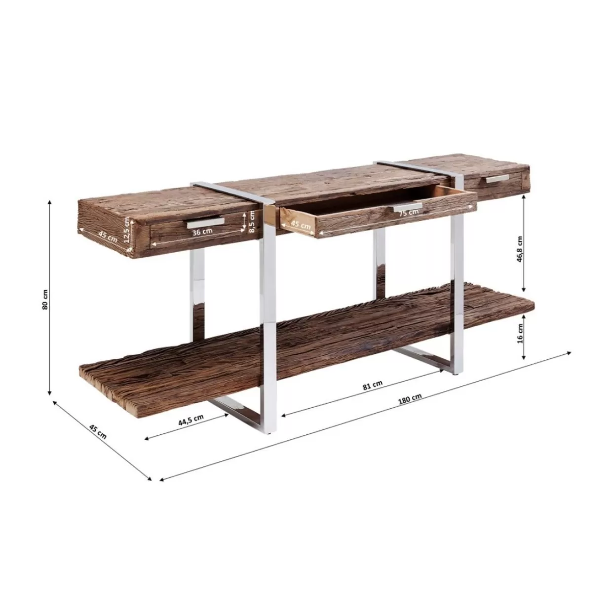 Console Rustico KARE - Credenza Vintage e Comò Contemporaneo, 180x46 cm per Arredamenti di Carattere