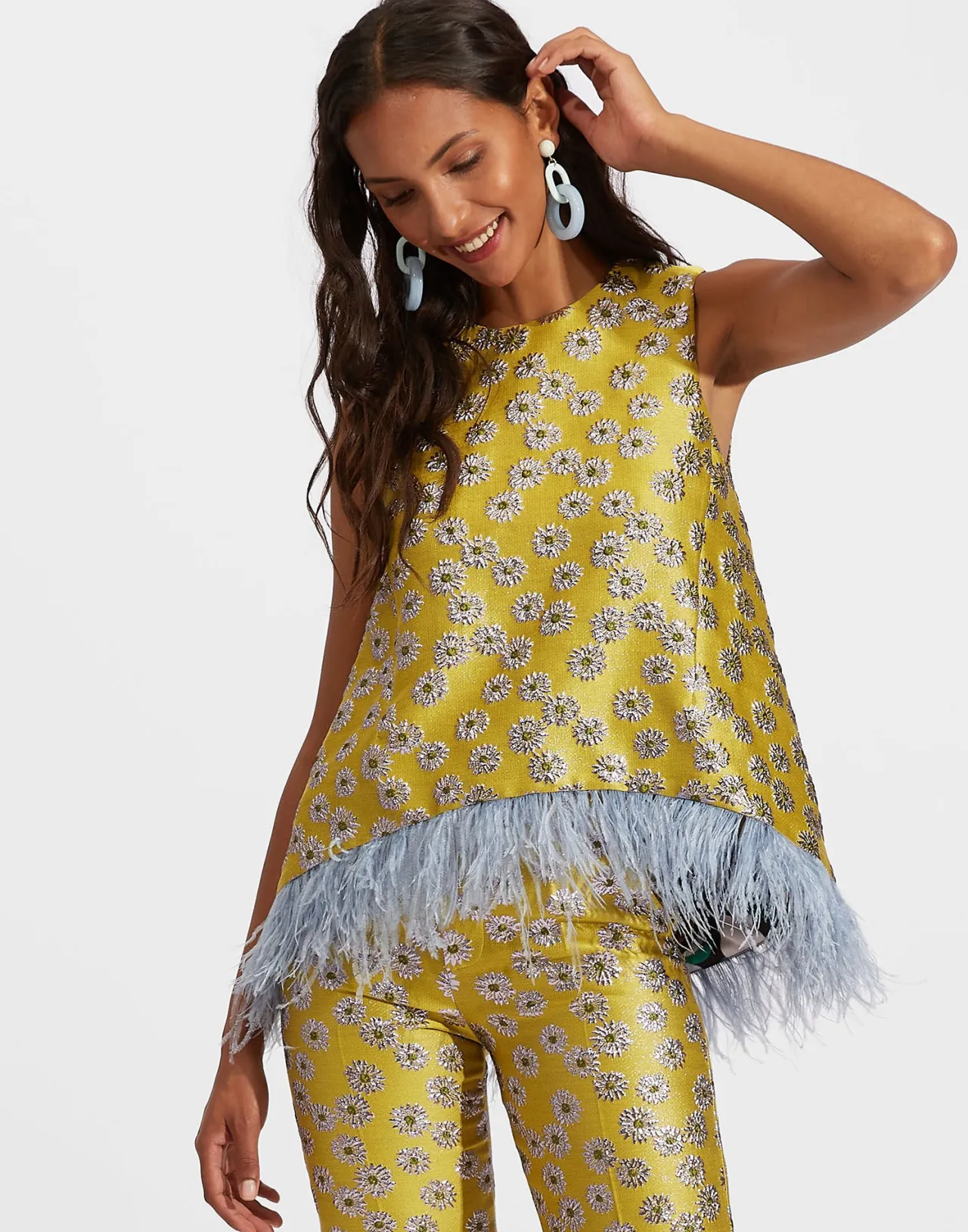 Maglia Jacquard Margarita con Ricami di Piume - Collezione Esclusiva La DoubleJ Scala