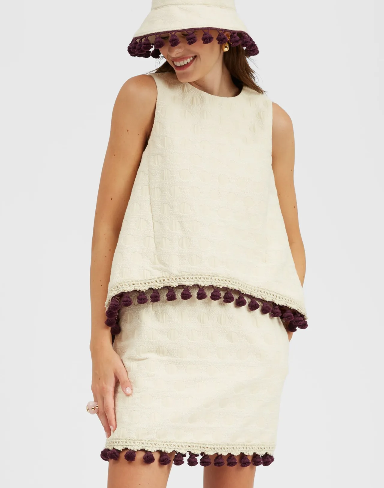 Prezzo Accessibile - Maglia Jacquard La Scala di DoubleJ con Dettagli Nappe Chic