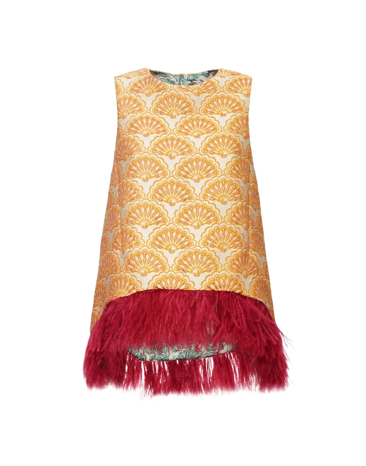 Top La Scala in jacquard premium con piume dorate - Edizione speciale La DoubleJ
