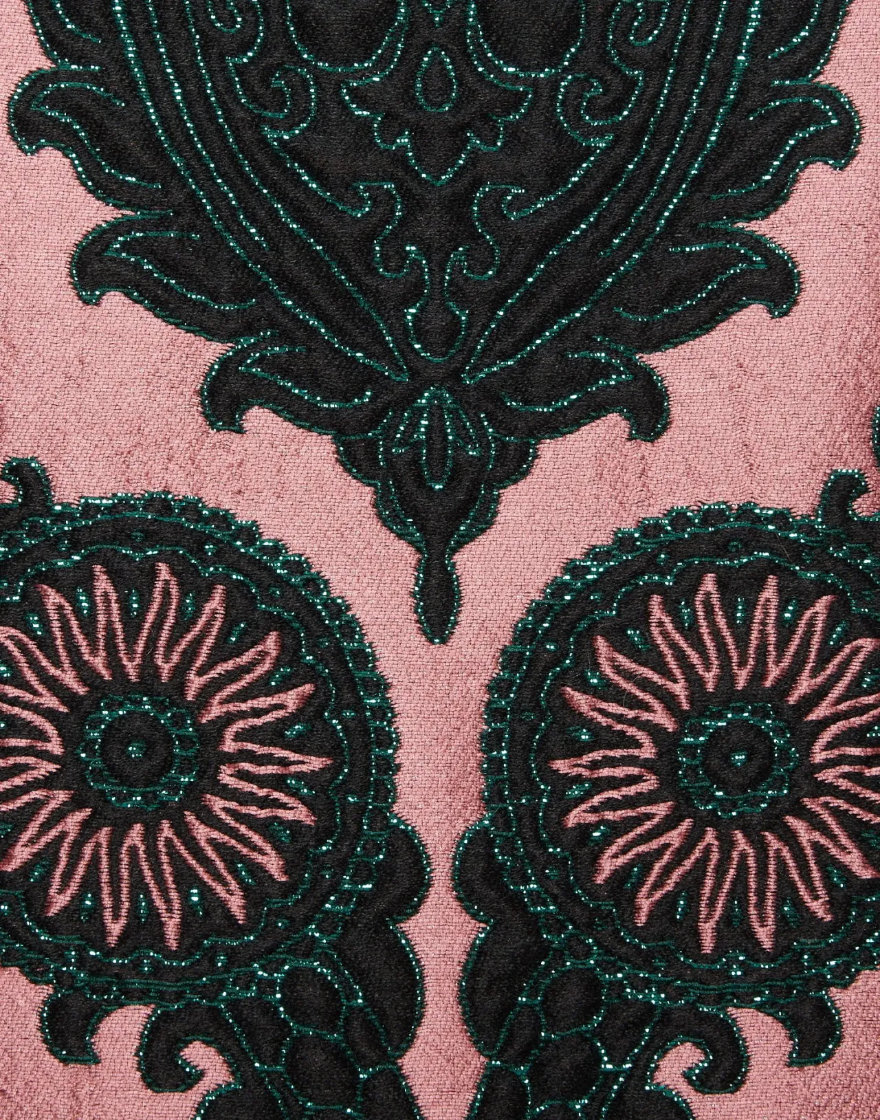 La DoubleJ - Camicia Stile Oltrarno Jacquard Rosa con Ricami di Piume 'La Scala'