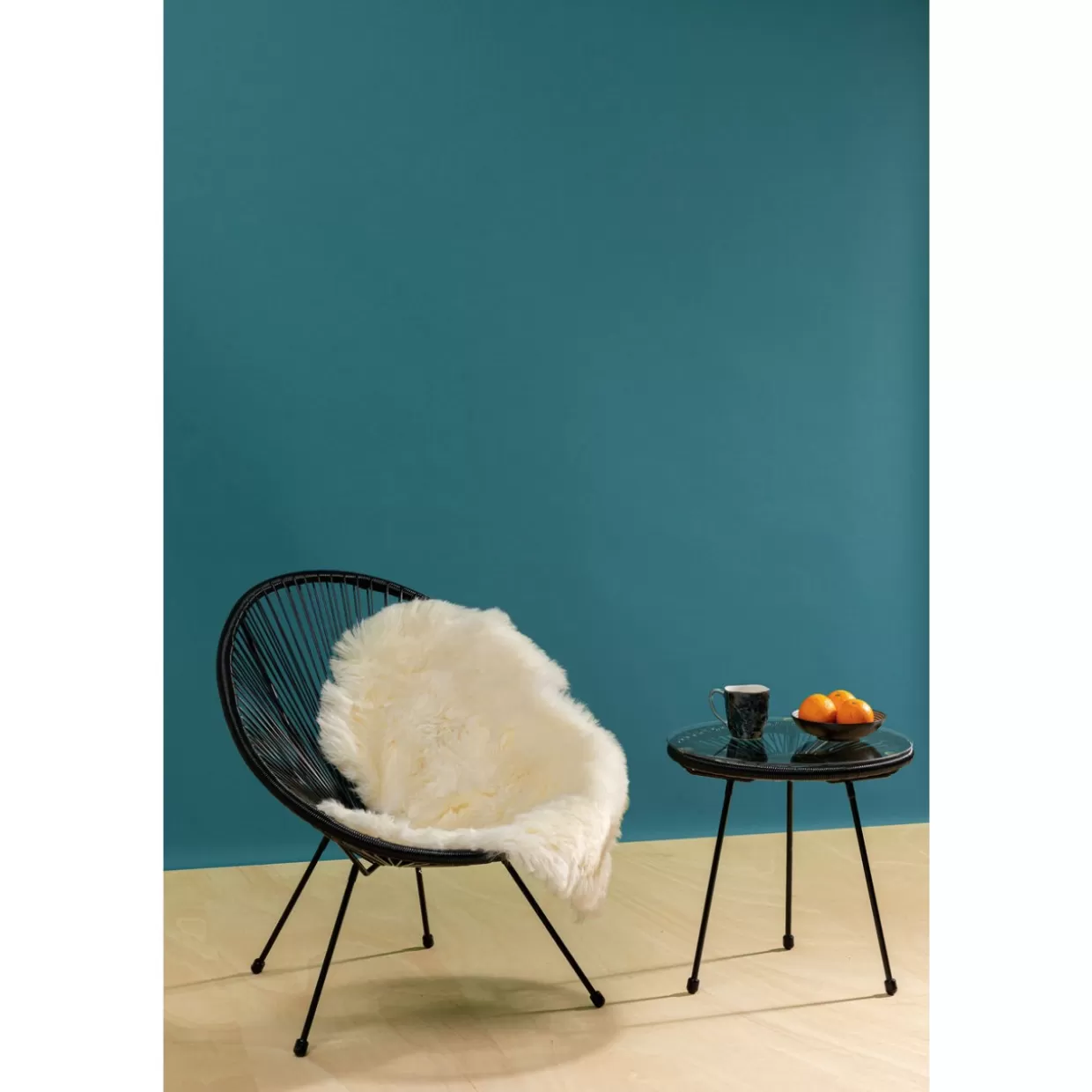 KARE Design Tappeto in Pelliccia d'Agnello Heidi Weis - Calda Coperta Naturale 85x65 cm