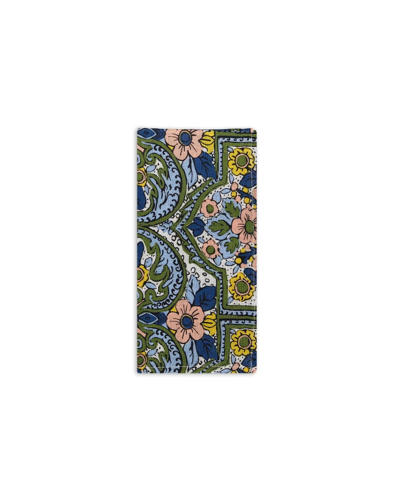 Tovaglioli artistici La DoubleJ blu corte - Set da 2 in lino pregiato per tavole eleganti