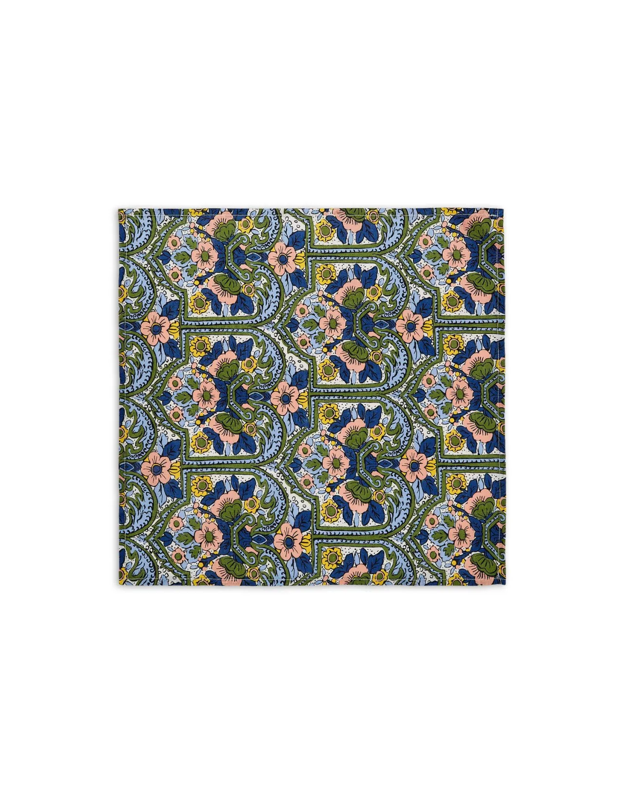 Tovaglioli artistici La DoubleJ blu corte - Set da 2 in lino pregiato per tavole eleganti