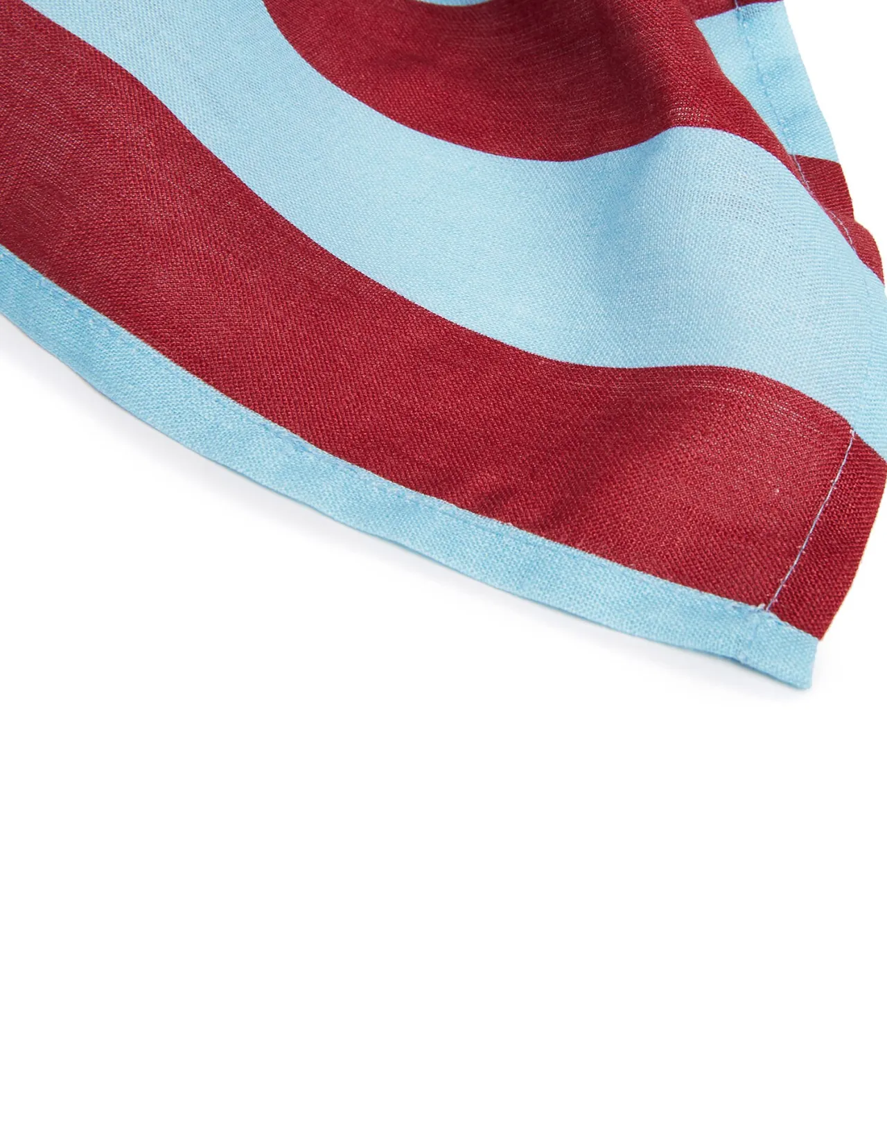 Tovaglioli Firmati La DoubleJ - Set da 6 Pezzi in Lino Premium, Fantasia Riga con Accenti Bordeaux e Azzurro (Promozione Limitata)