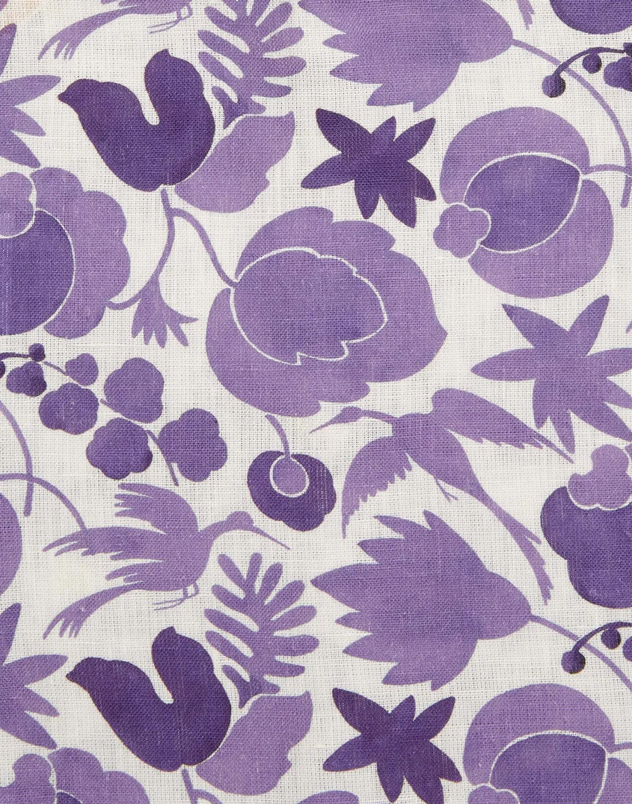 Elegante Set di Tovaglioli La DoubleJ con Viola Wildbird - 2 Pezzi Lino Pregiato