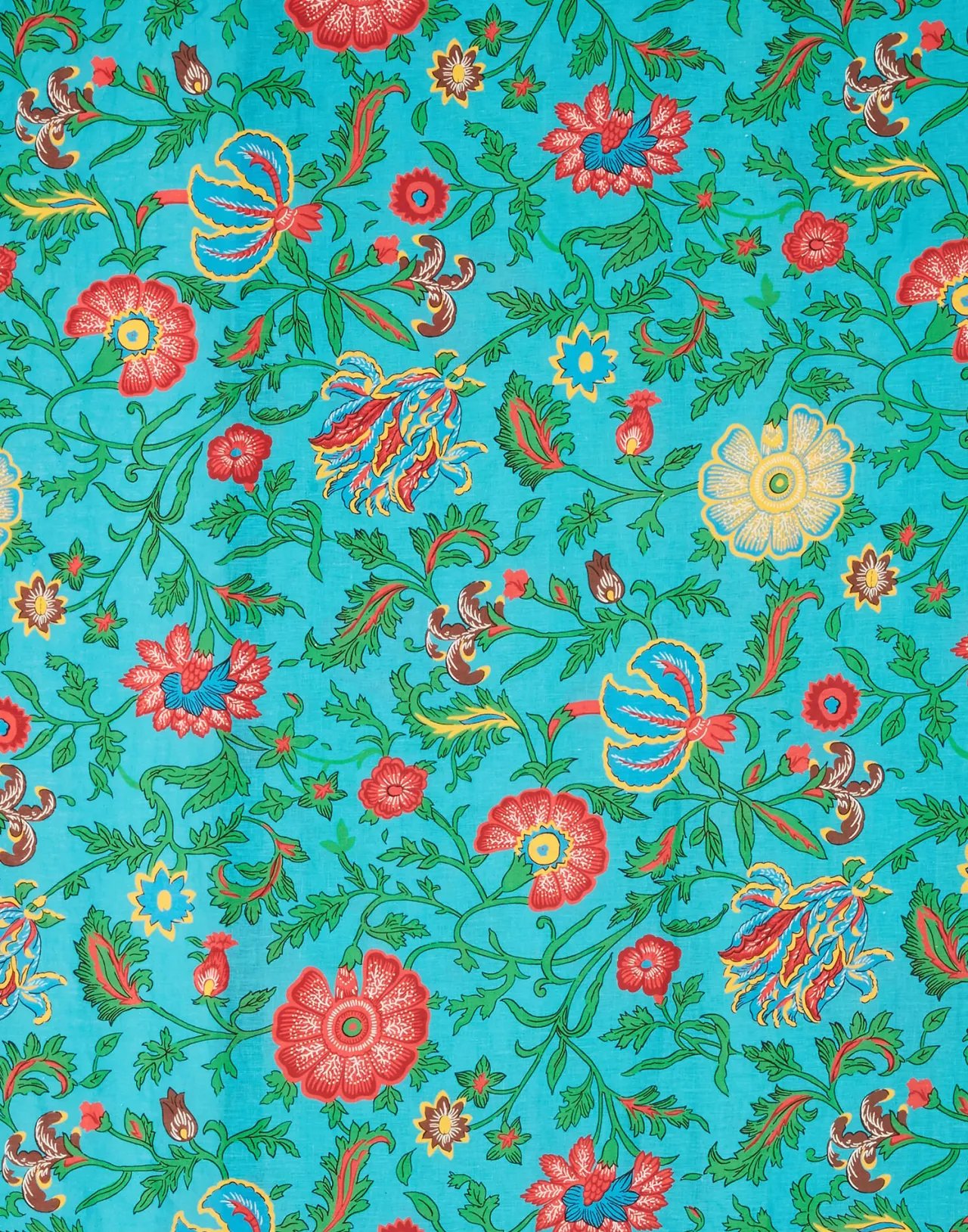 Elegante Tovaglia Grande La DoubleJ - Stile Artistico con Motivo Drago e Fiori in Lino Turchese, 180x350 cm per Tavolate Memorabili