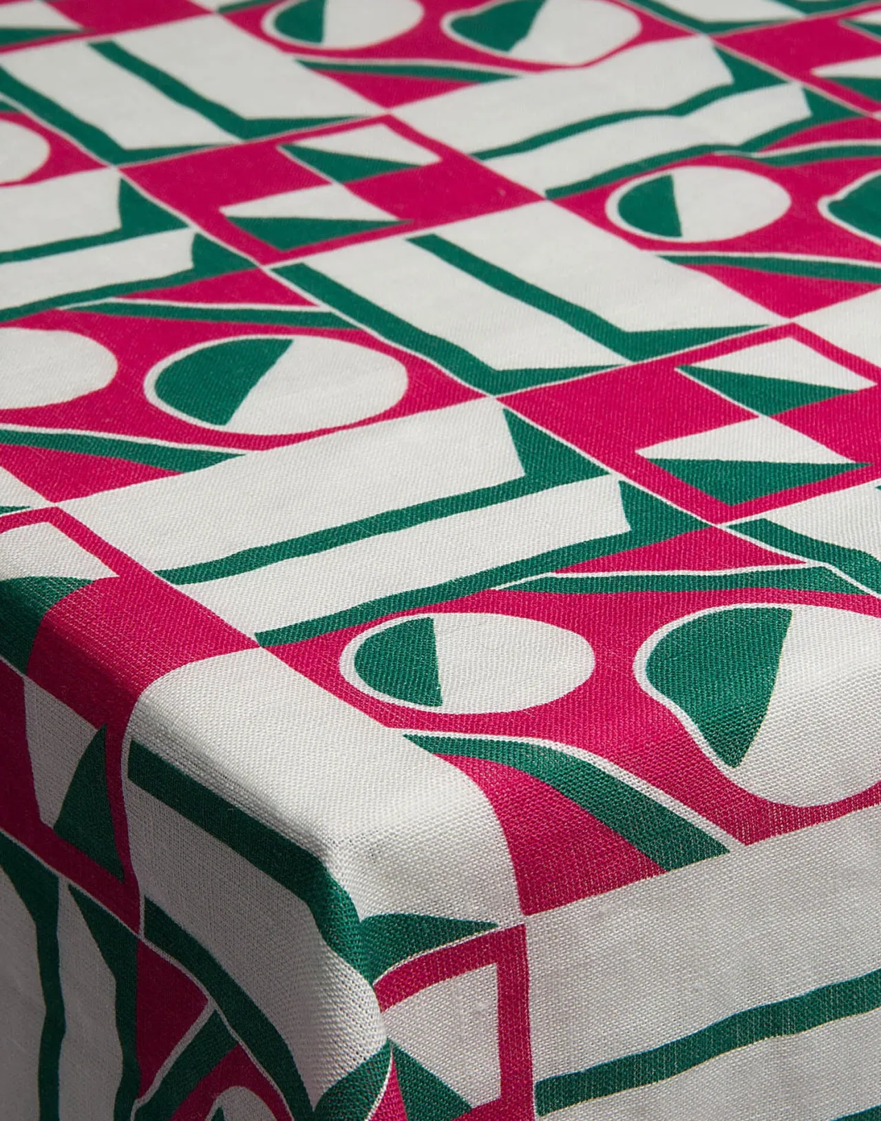 Tovaglia Elegante La DoubleJ - Design Geometrico Rosa in Lino Pregiato, Formato Extra Large per Tavolate Speciali