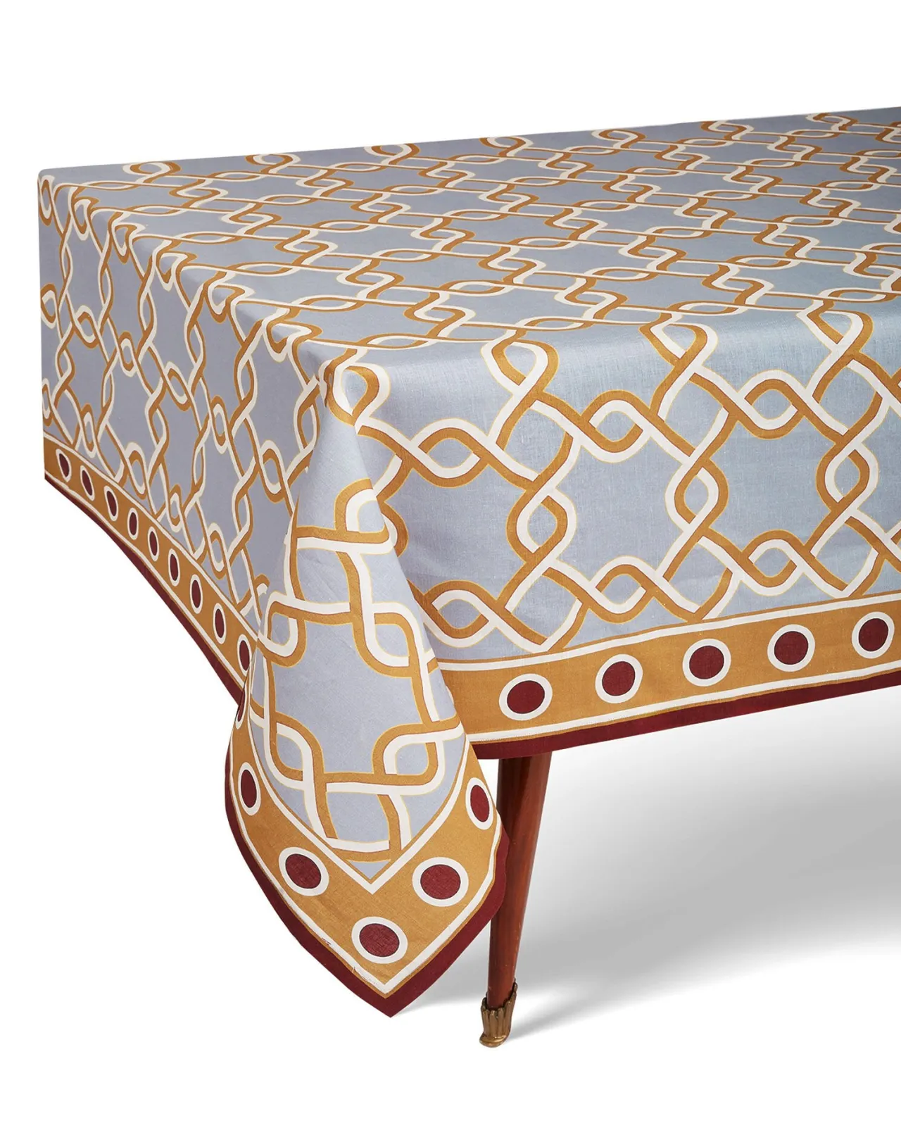 Elegante Tovaglia Grande Turchese in Lino - Collezione La DoubleJ