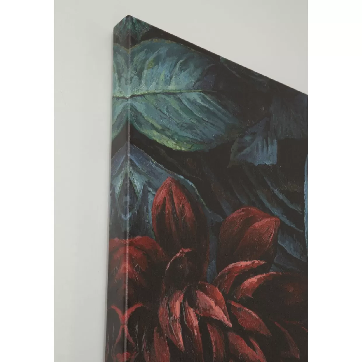 KARE Design - Quadro Moderno Tigre tra i Fiori in Stampa su Tela, Decorativa Parete 90x140 cm