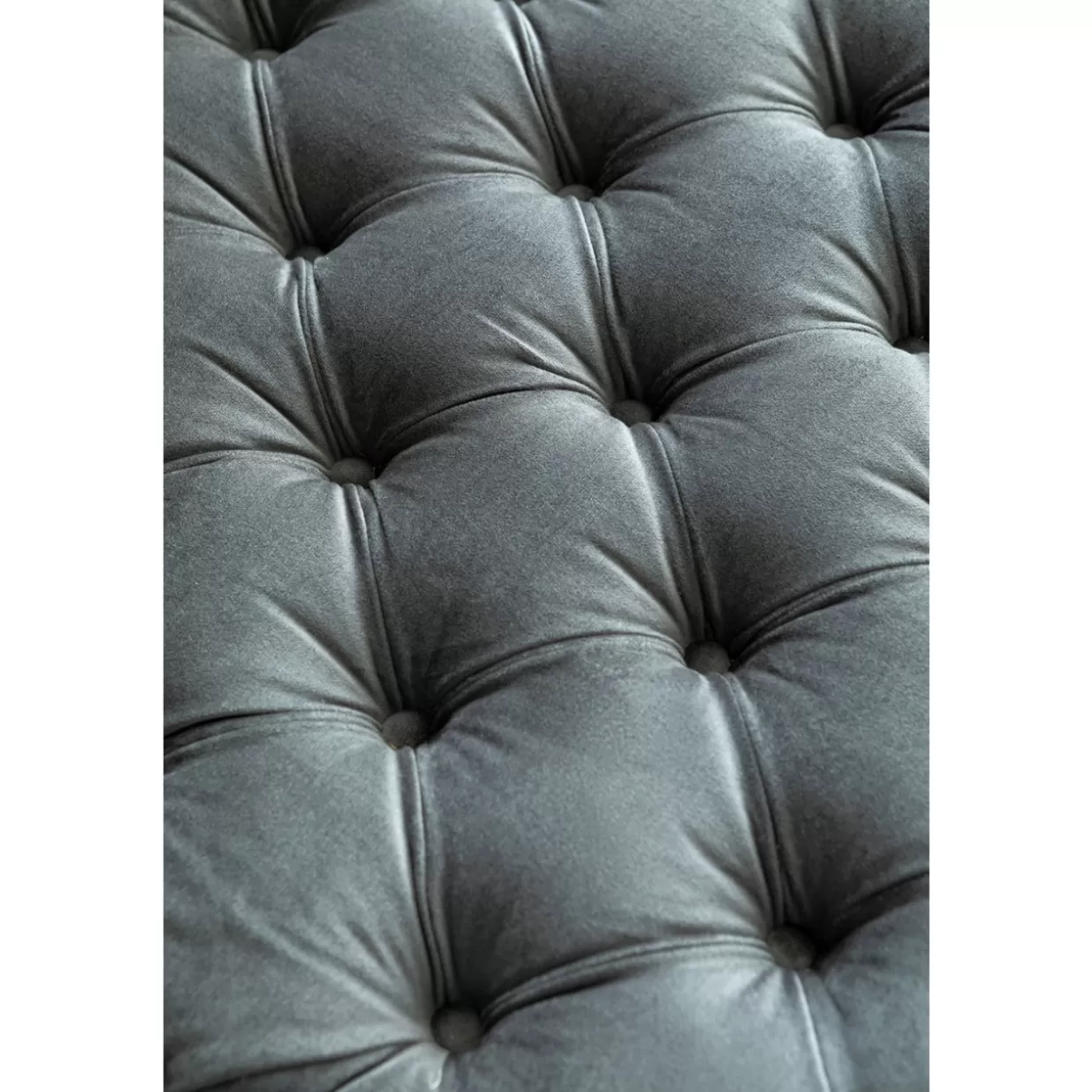 Divano Elegante in Velluto Bottone Grigio Antracite - Design Moderno KARE per il tuo Salotto Confortevole