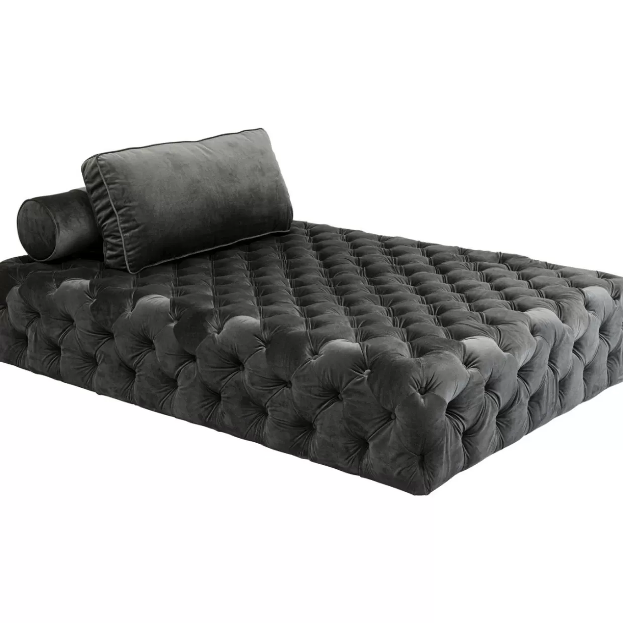 Divano Elegante in Velluto Bottone Grigio Antracite - Design Moderno KARE per il tuo Salotto Confortevole