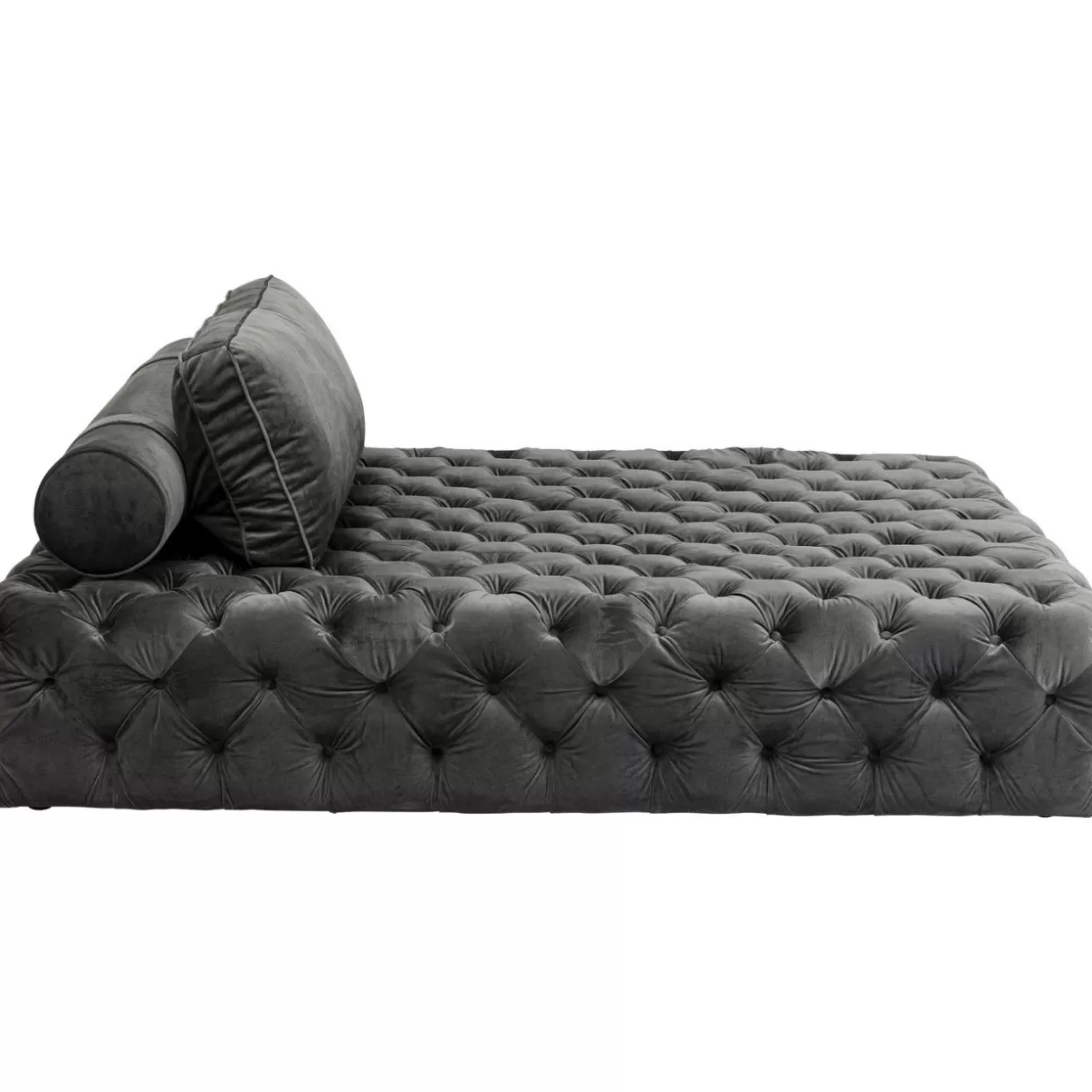 Divano Elegante in Velluto Bottone Grigio Antracite - Design Moderno KARE per il tuo Salotto Confortevole
