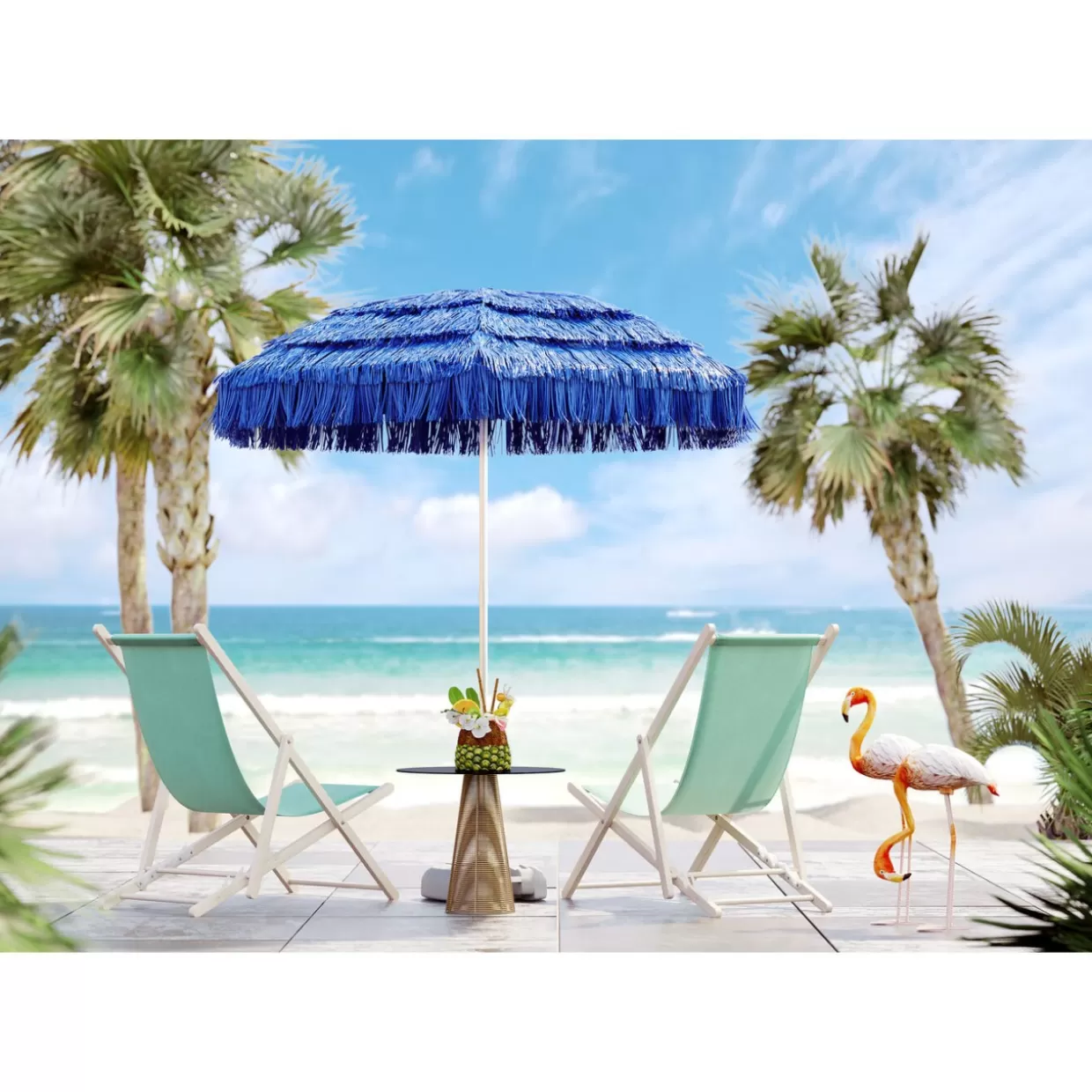 KARE Design - Sdraio Comoda Azzzurro Estate per Relax all'Aperto | Arredo Giardino Premium