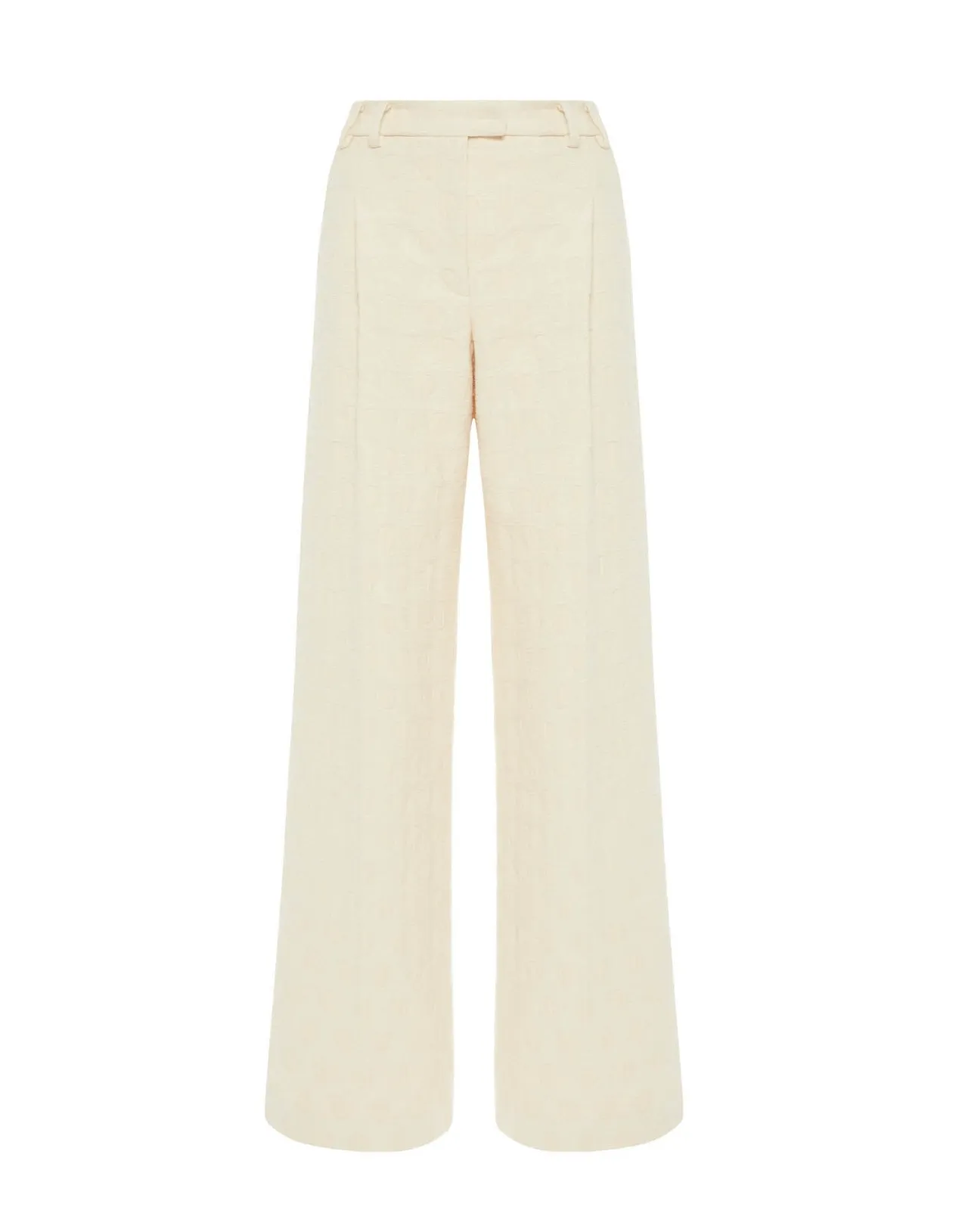 Pantaloni Oversize La DoubleJ in Jacquard Avorio - Saldi Esclusivi con Tessuto Premium