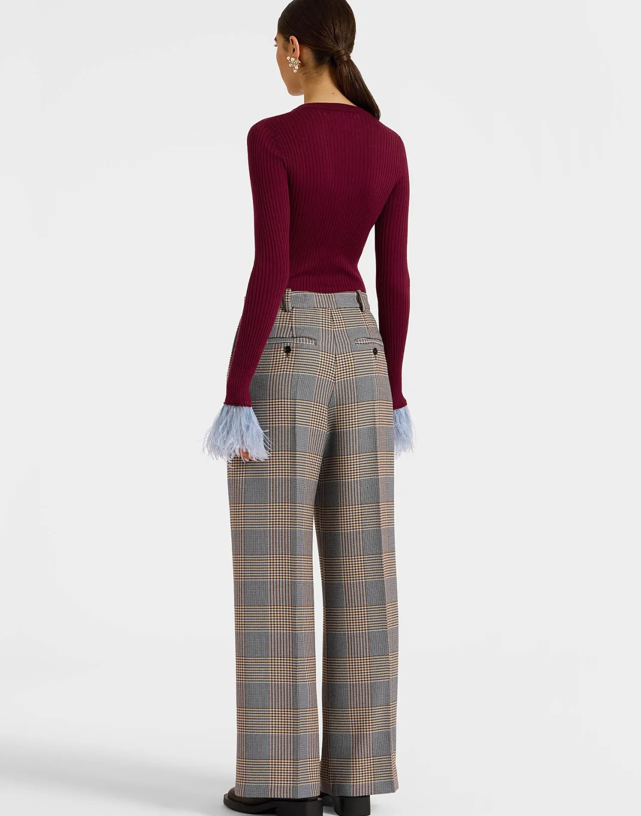 Pantaloni Svasati La DoubleJ - Trama Mori Multicolore in Viscosa Confezionata, Stagione Top 

(：SEO，、(