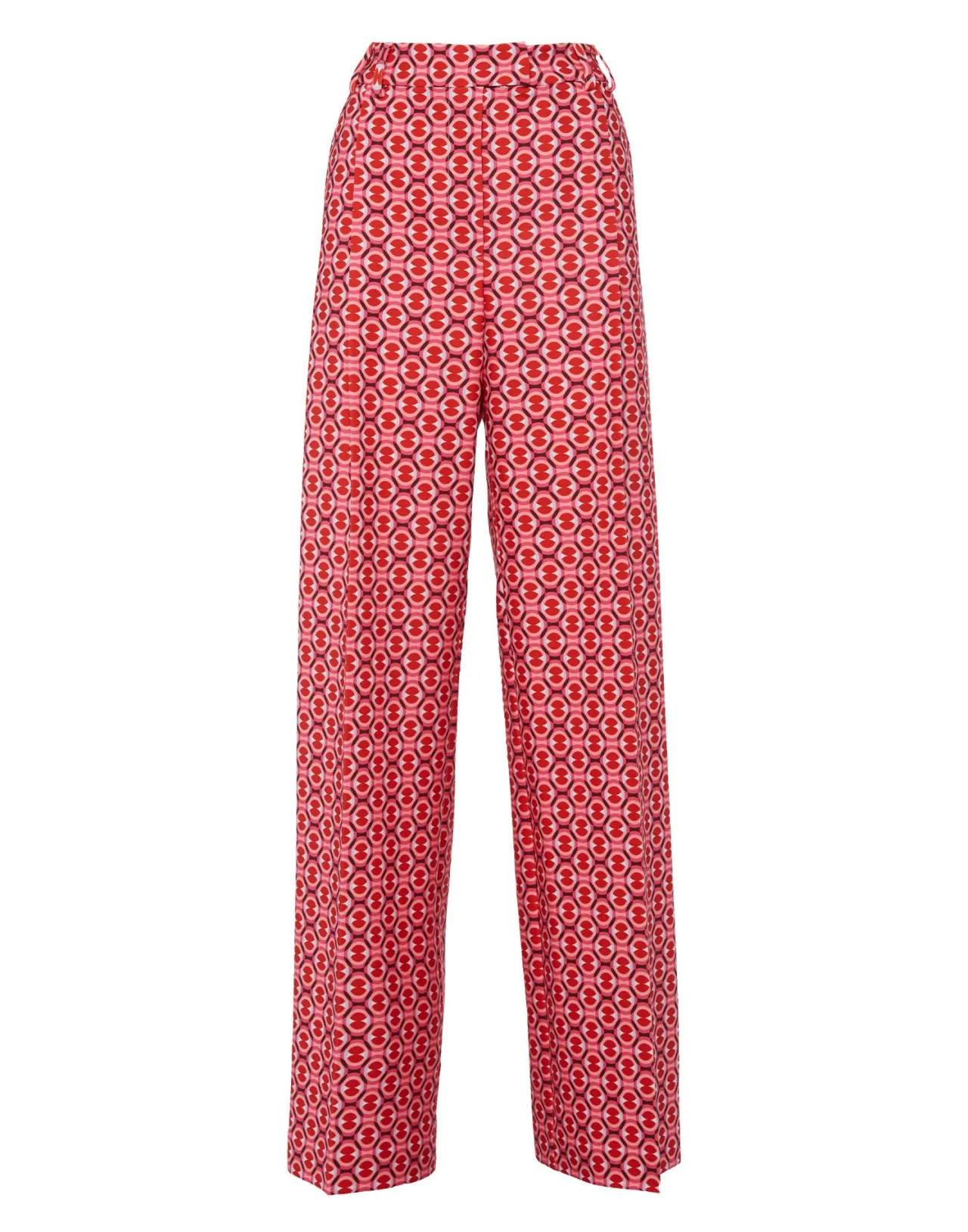 La DoubleJ - Pantalone Svasato Tessuto Jersey Elasticizzato, Rosso Caramello Vivace | In Saldo!