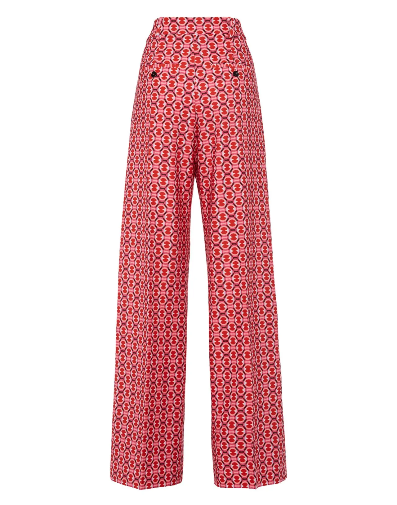 La DoubleJ - Pantalone Svasato Tessuto Jersey Elasticizzato, Rosso Caramello Vivace | In Saldo!