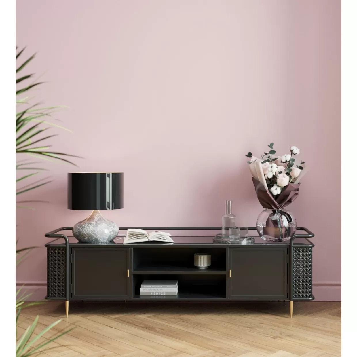 KARE Design Mobile Basso Moderno per Soggiorno - Credenza Funzionale Fence 160x48 cm con Stile Contemporaneo