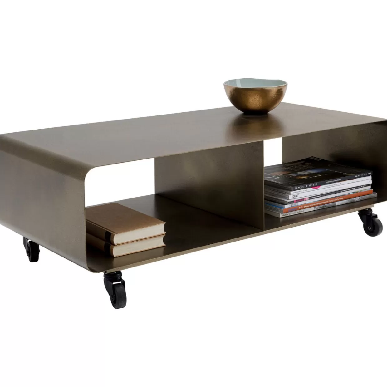 Mobile bassopiano Lounge M in bronzo con ruote - Comò moderno & credenza design 90x30 cm KARE 

(Alternativa più fluida: 
